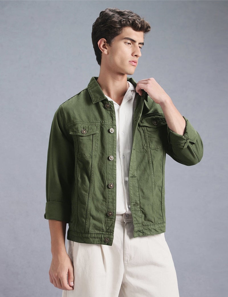 inkd Men's Overdyed Trucker Denim Jacket - Jacket for Men | 100% Cotton | Double Flap Pocket | Regular Fit | Full Sleeve Jacket - Image 4